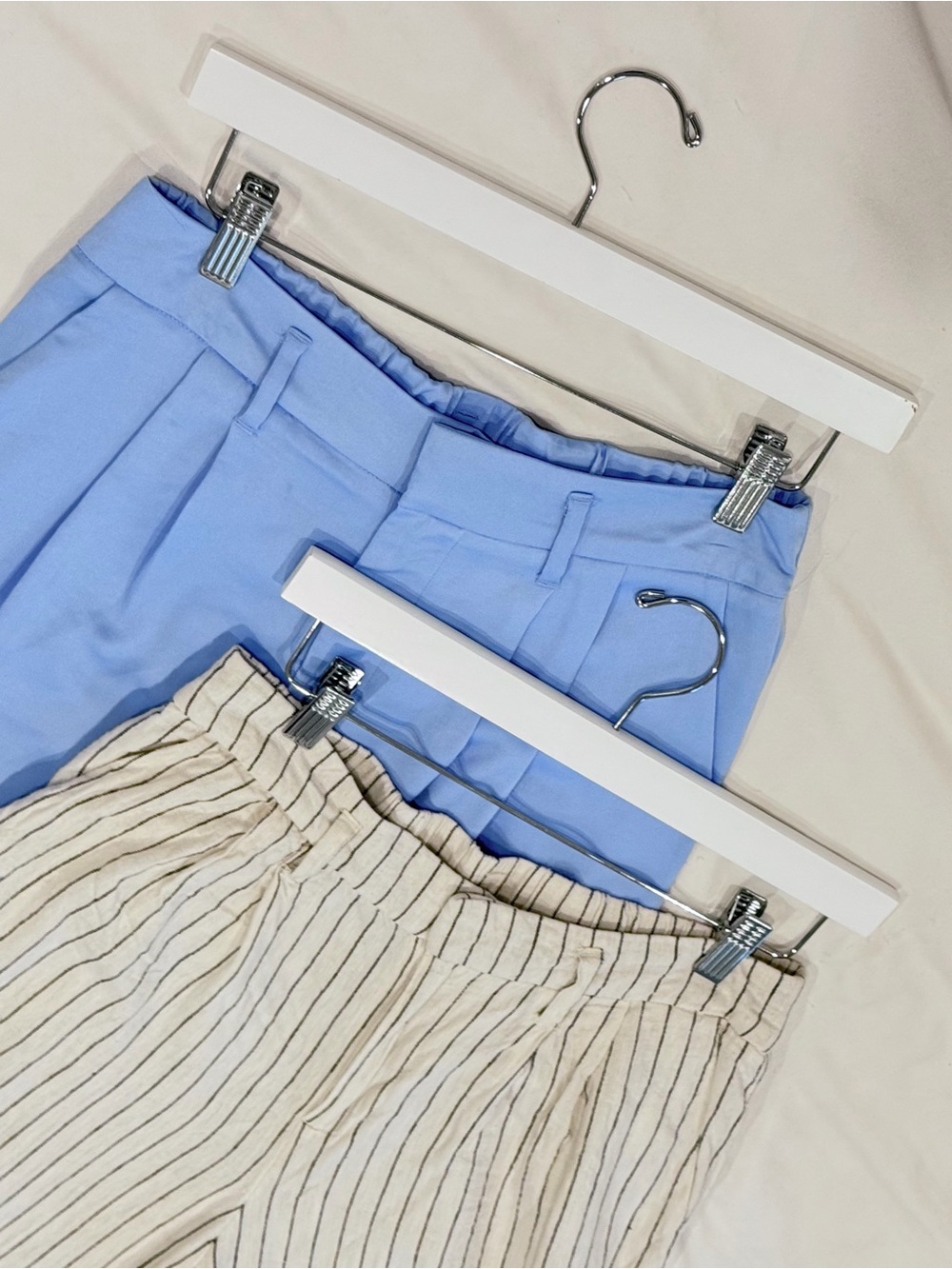 A New Day Wide Leg Pants Lot Size 4 Linen Stripe & Blue Trousers
